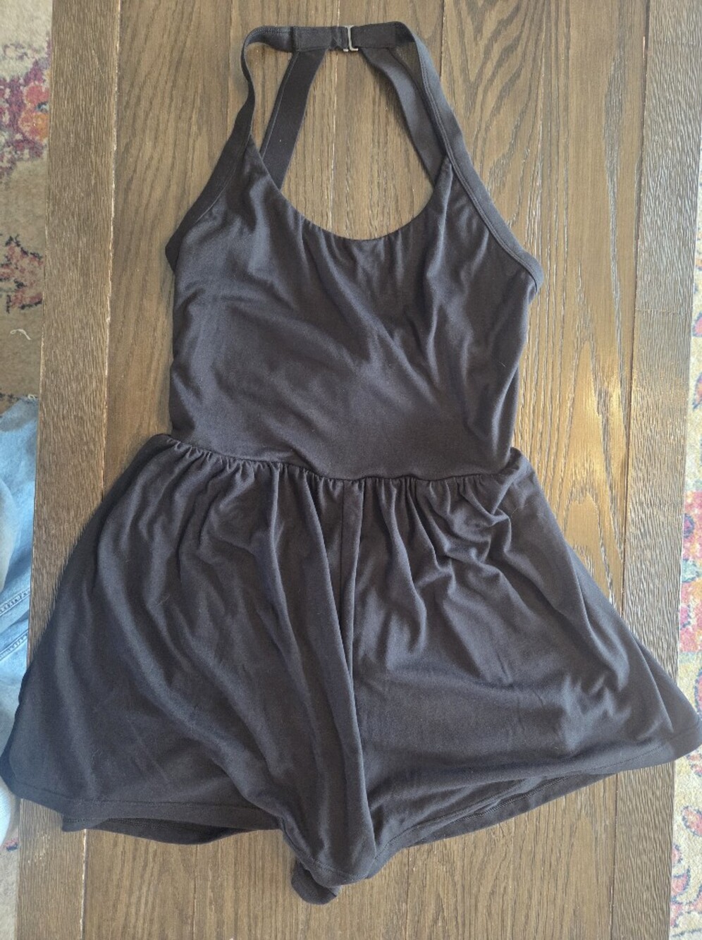 HALARA Black Sleeveless Romper with Gathered Waist